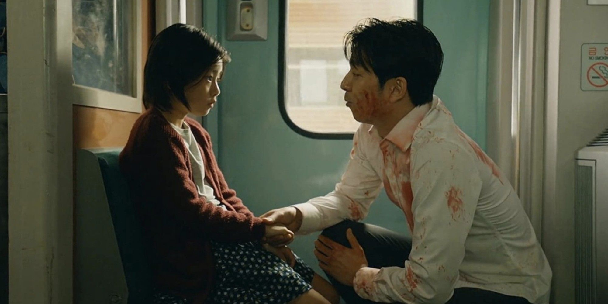 Gong Yoo and Kim Su-an in 'Train to Busan'