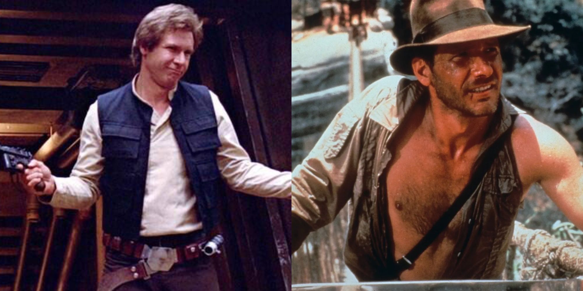 Harrison Ford as Han Solo and Indiana Jones