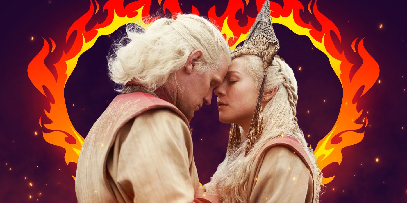 Matt Smith as Daemon Targaryen and Emma D'Arcy as Rhaenyra Targaryen in House of the Dragon