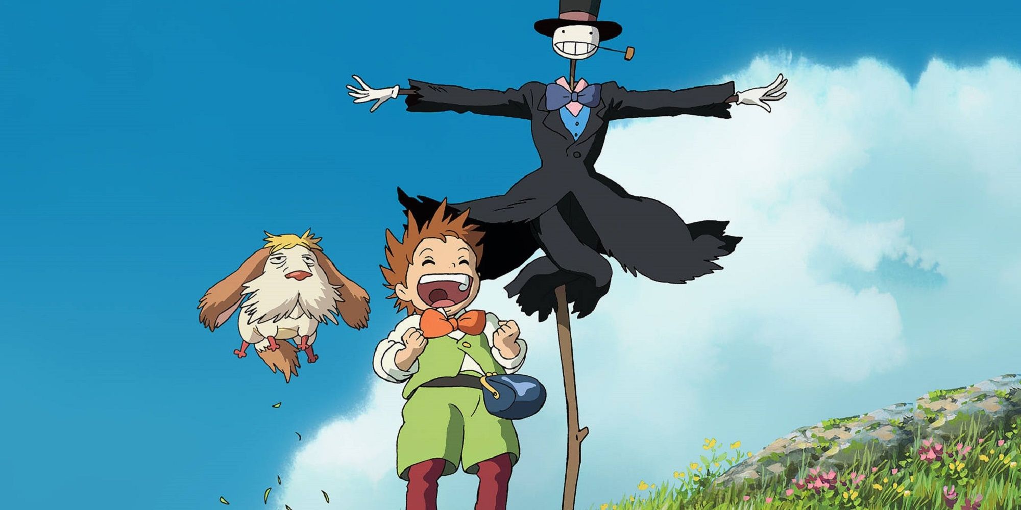Heen jumping up and down with Markl and Turnip Head in 'Howl's Moving Castle.'