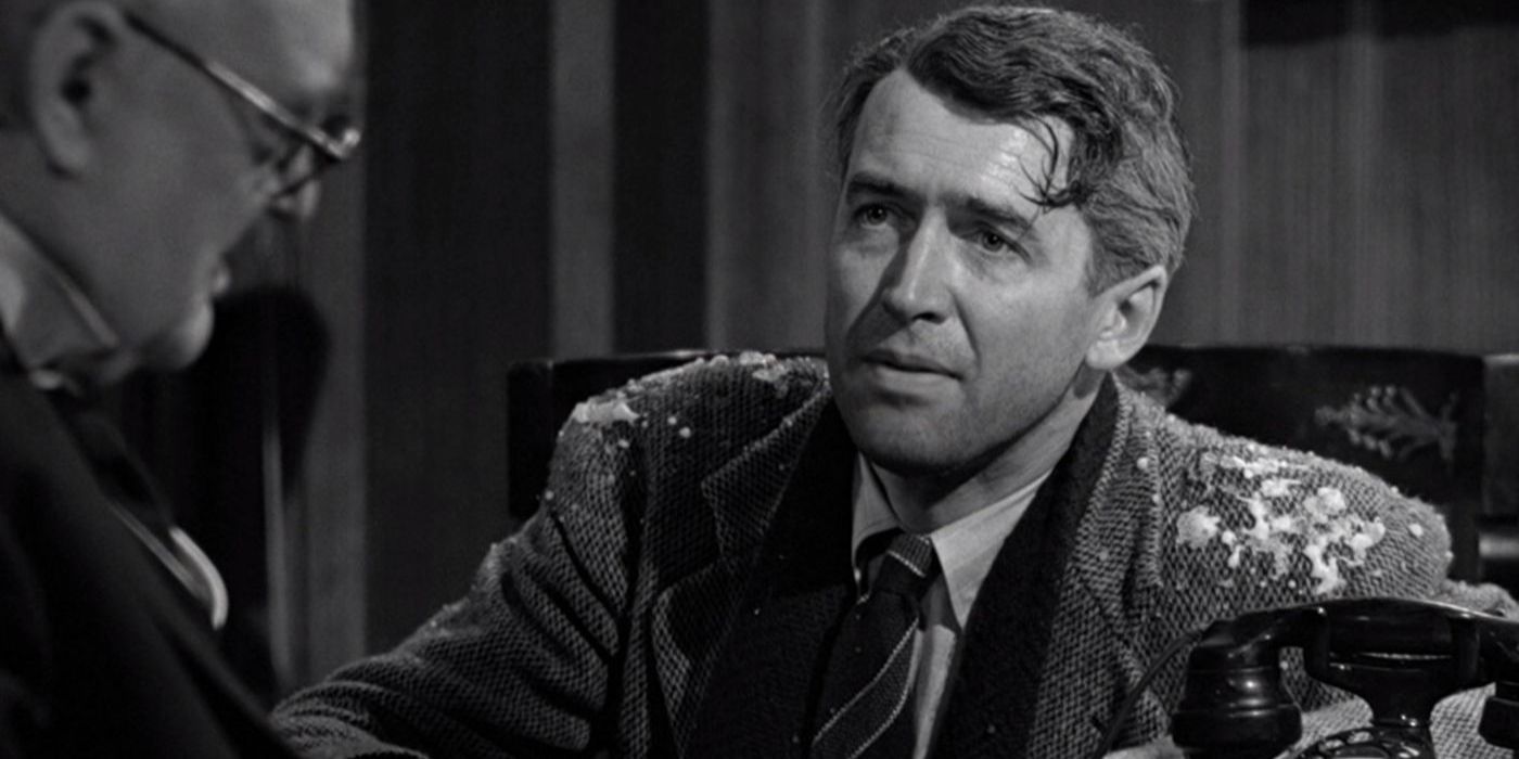 Jimmy Stewart as George Bailey in It's a Wonderful Life