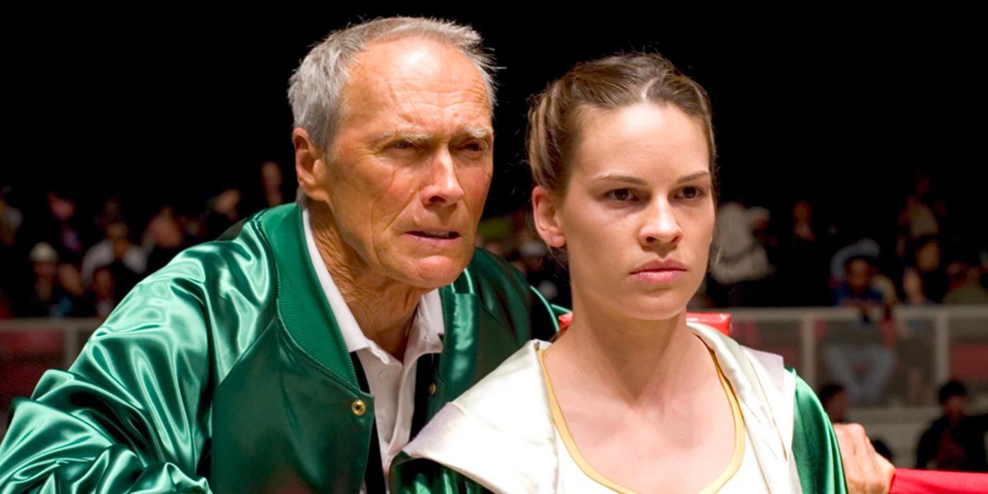 Frankie coaching Maggie at the ring in Million Dollar Baby