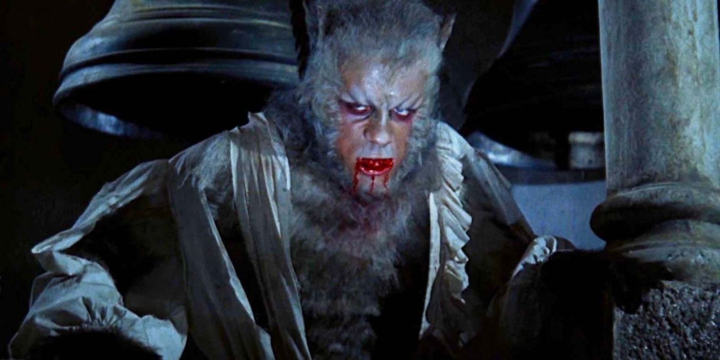 A werewolf looking menacing in The Curse Of The Werewolf.