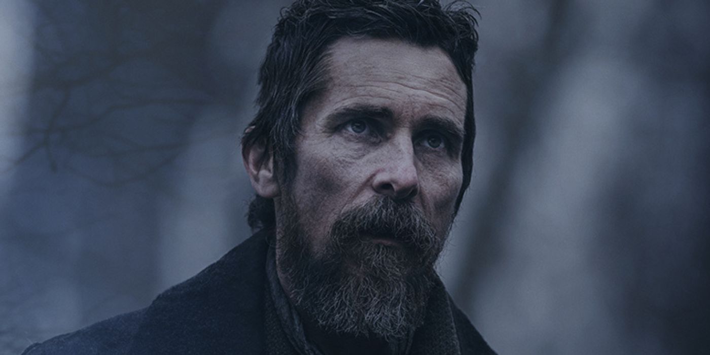 Christian Bale no pôster de The Pale Blue Eye