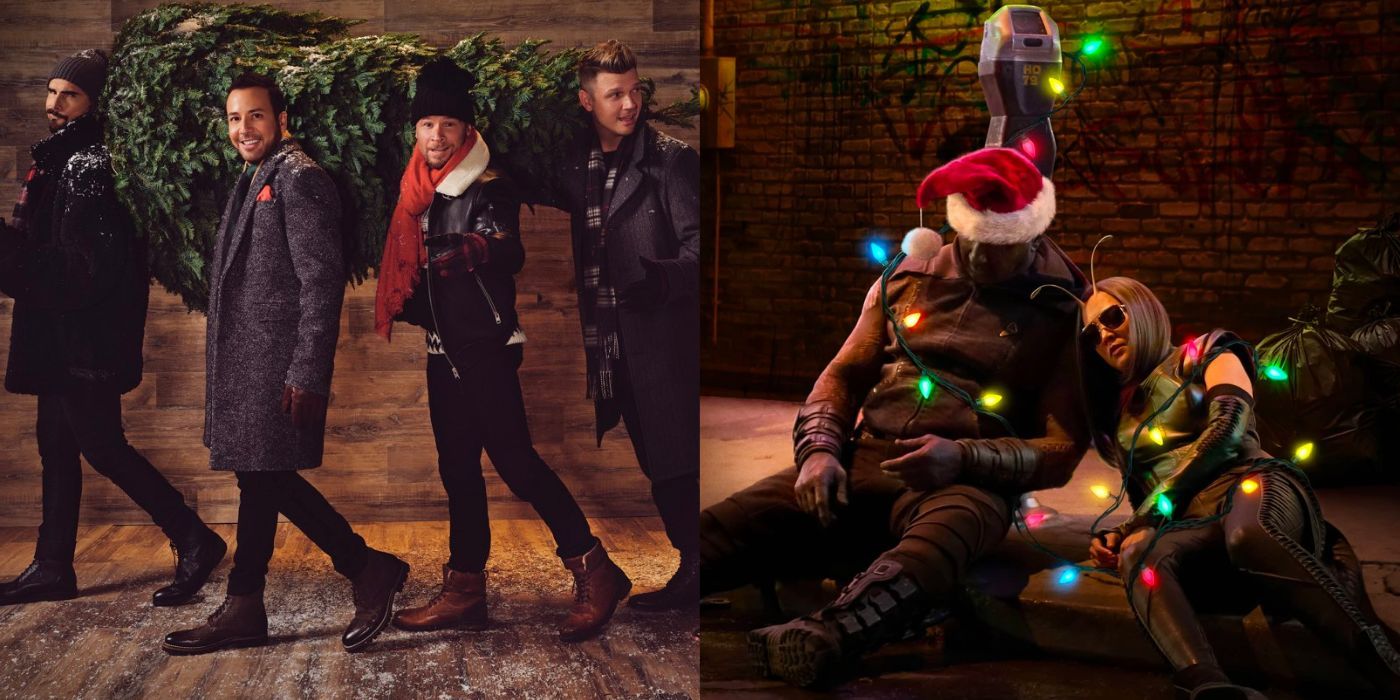 Posters for A Very Backstreet Christmas and The Guardians of The Galaxy Holiday Special