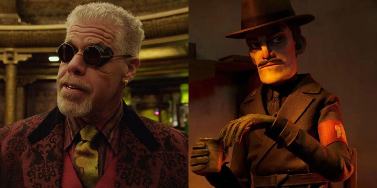 Ron Perlman side-by-side with Podesta in Guillermo del Toro's Pinocchio 