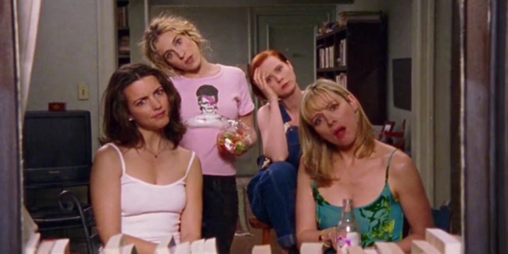 Charlotte, Carrie, Miranda and Samantha in Sex and the City, Season One, The Drought