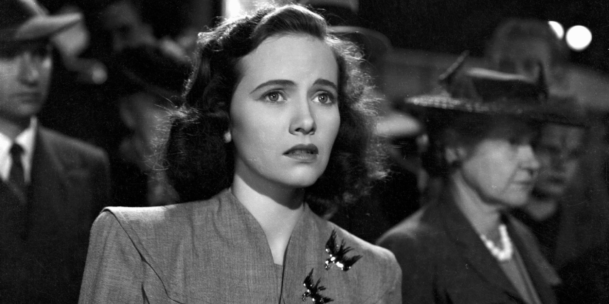 A close-up shot of Teresa Wright as young Charlie in Shadow of a Doubt.