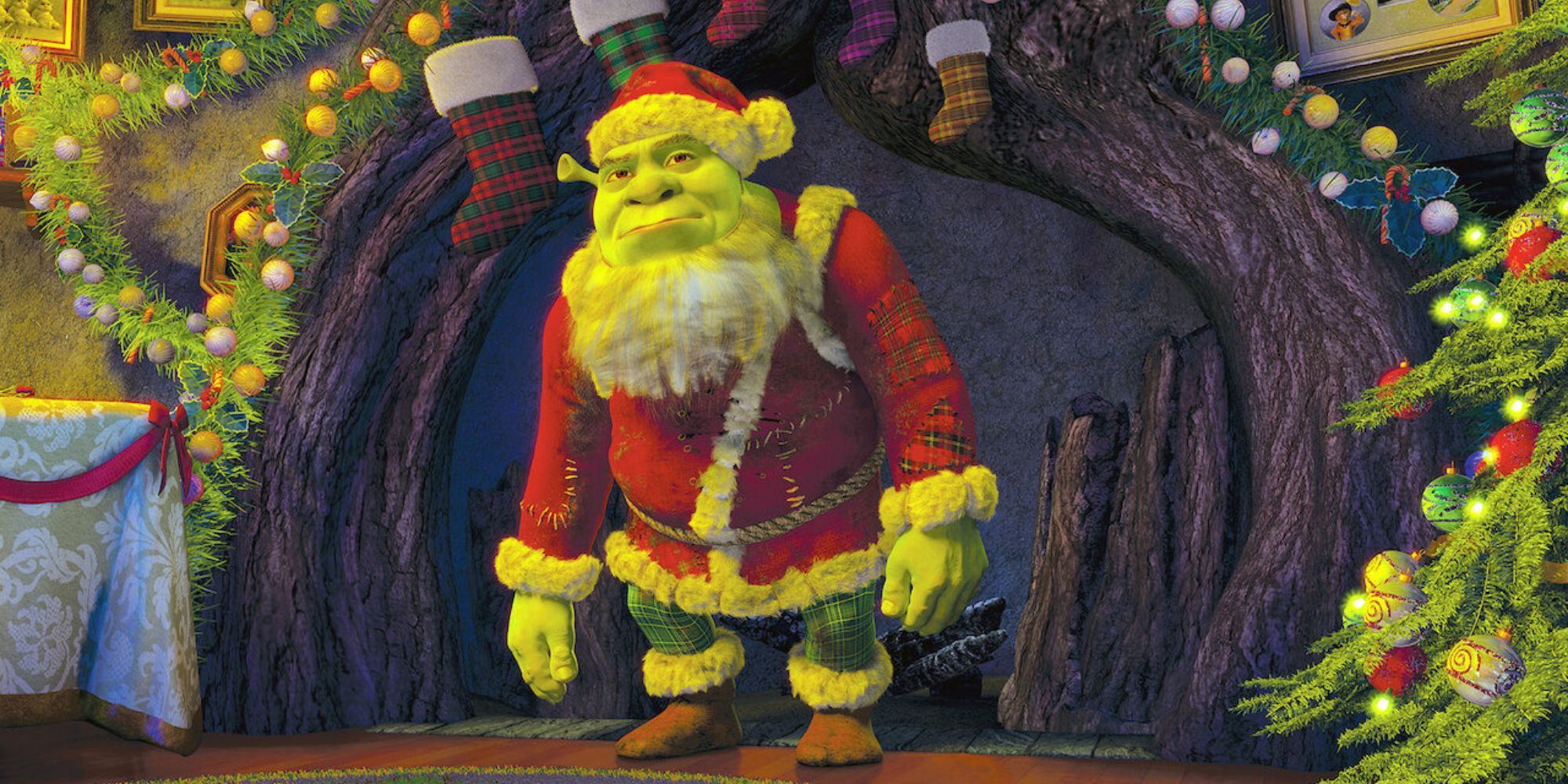 Shrek de Shrek The Halls vestido de Papai Noel