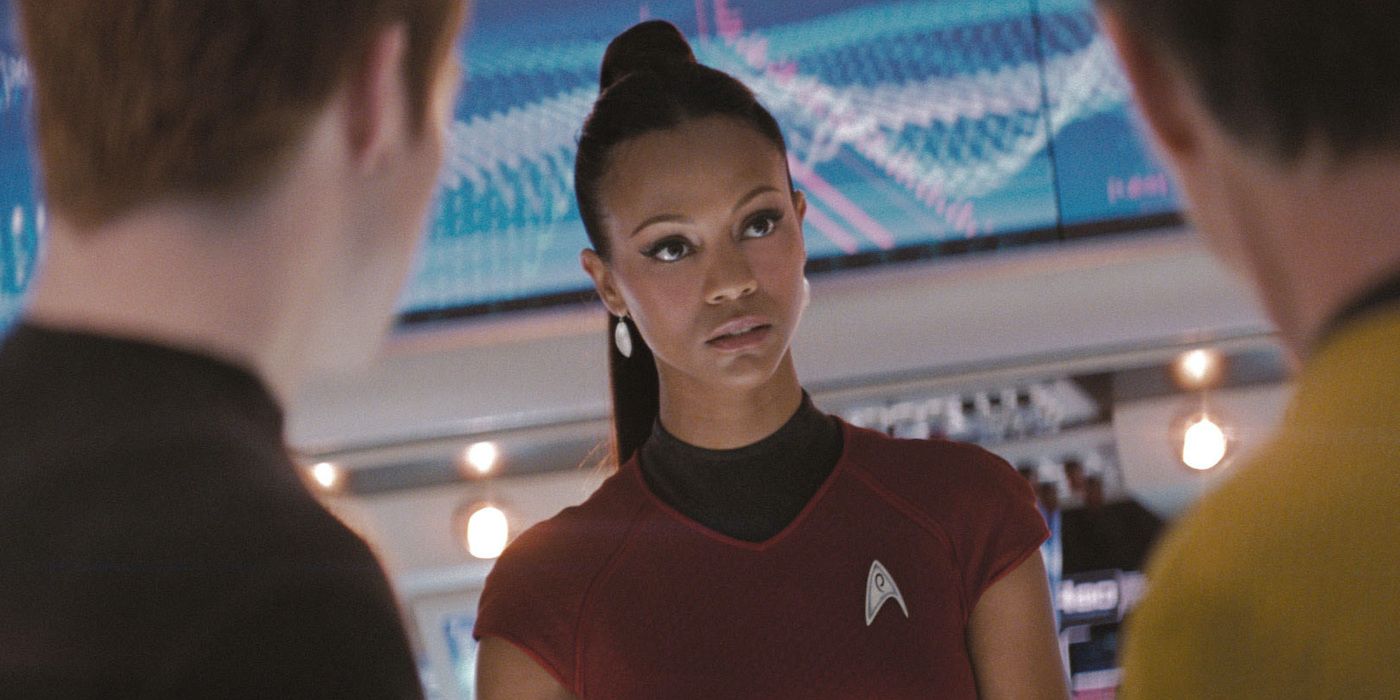 Zoe Saldana as Nyota in Star Trek (2009)