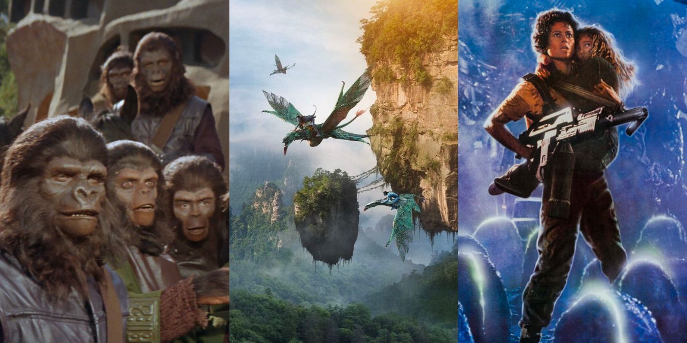 Stills from Planet of the Apes, Avatar and Aliens