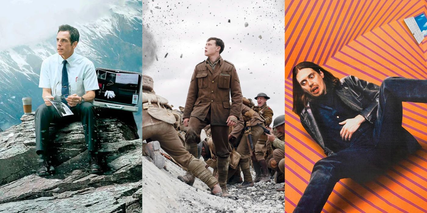 Stills from The Secret Life of Walter Mitty, 1917, and Living in Oblivion