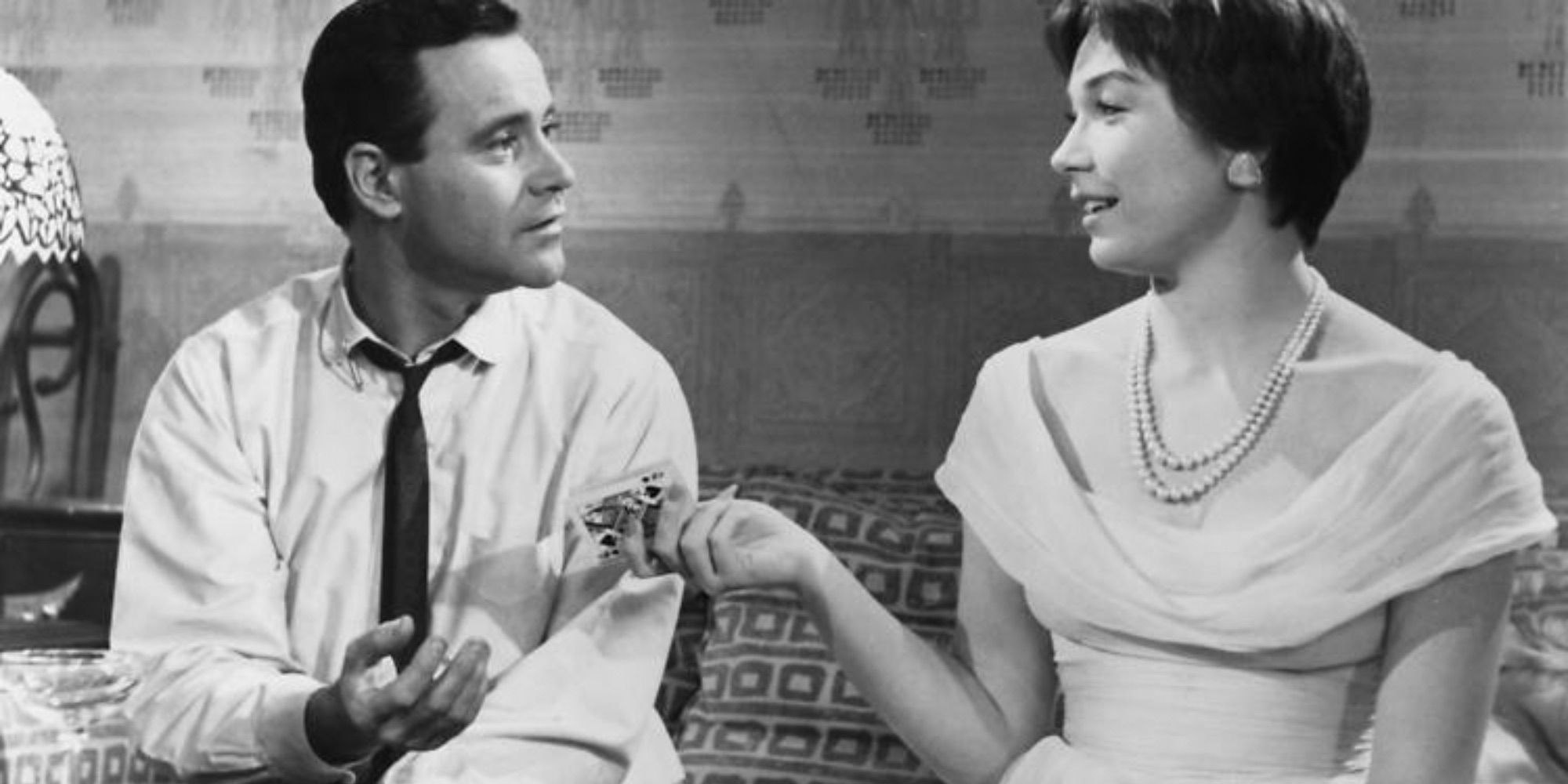 The Apartment with Jack Lemmon and Shirley MacLaine having a conversation