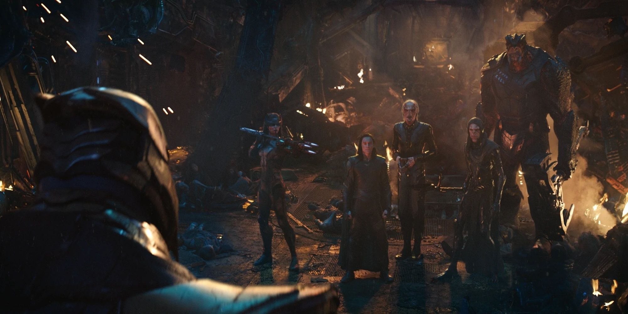 The Black Order holding Loki hostage before Thanos