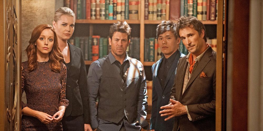the librarians the series whole team Rebecca Romijn Noah Wyle