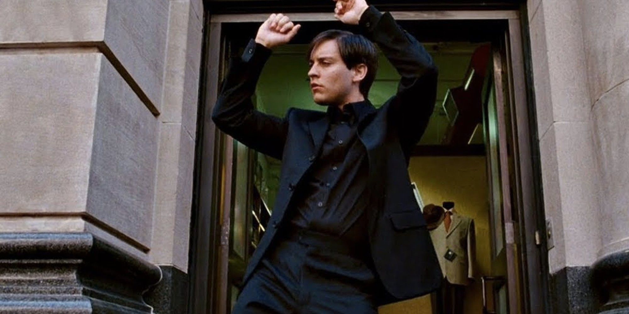 Peter dancing on the street in Spider-Man 3.