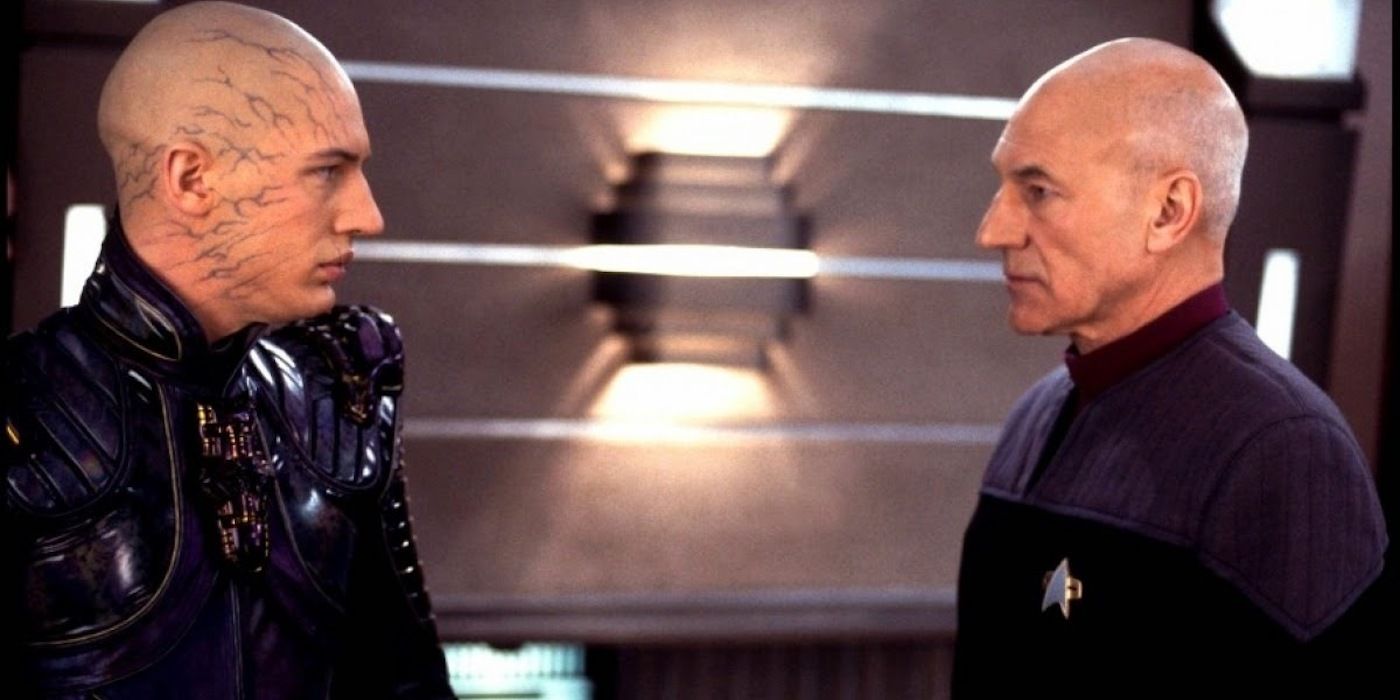 Tom Hardy and Patrick Stewart in Star Trek- Nemesis