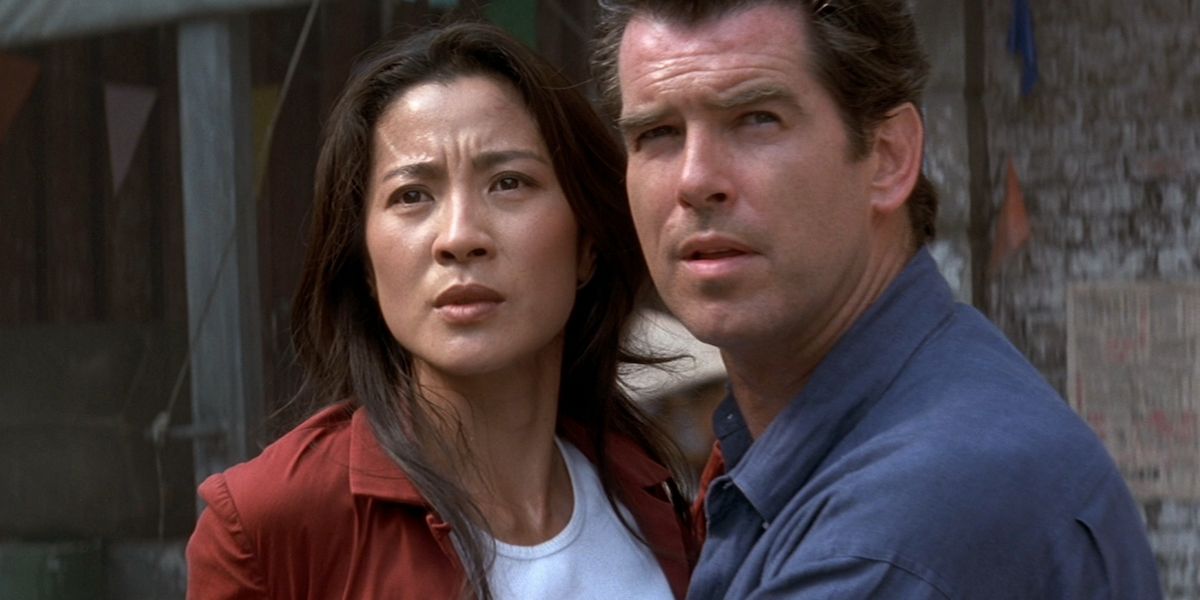 Michelle Yeoh as Mai Lin and Pierce Brosnan as James Bond in Tomorrow Never Dies
