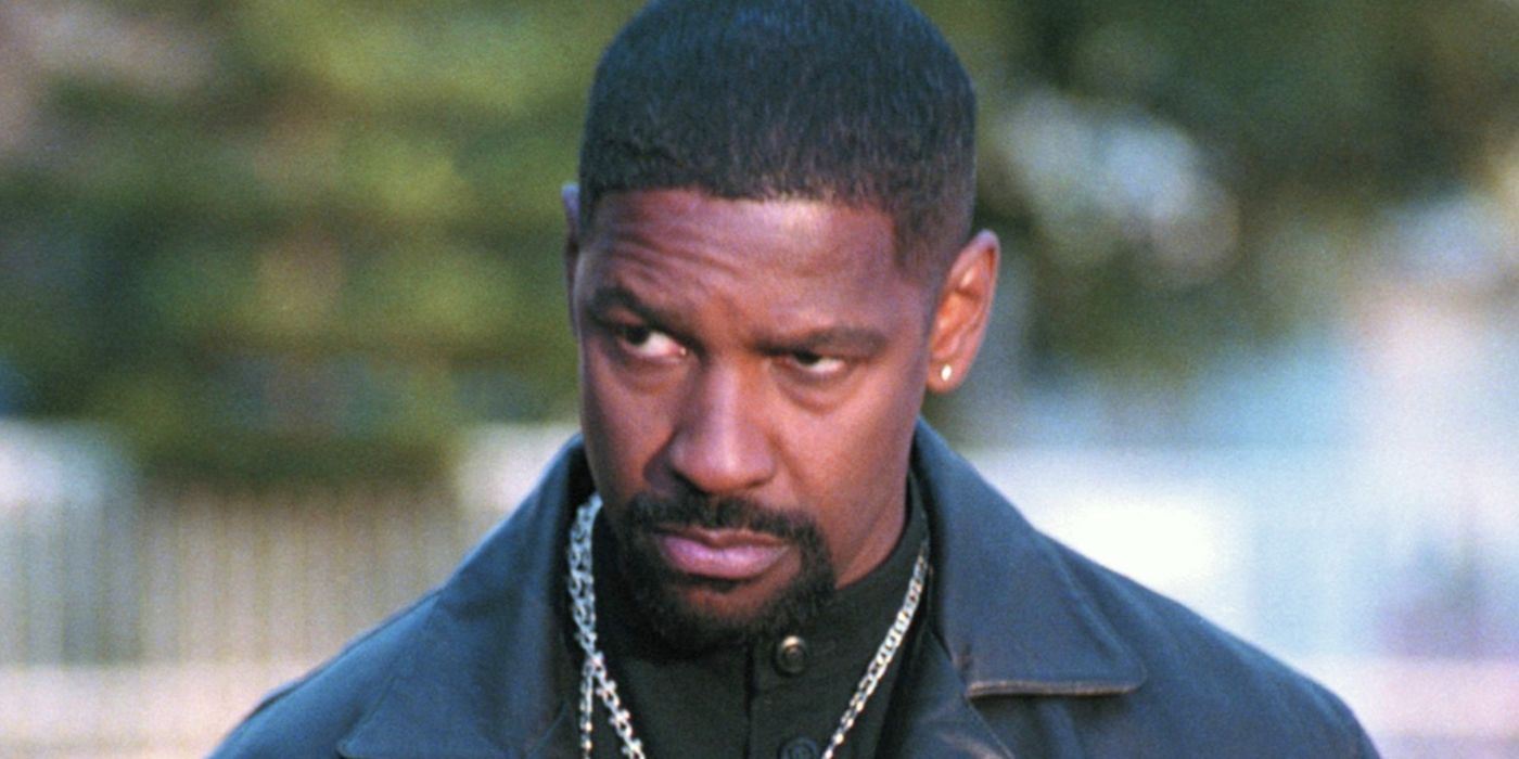 Denzel Washington's Alonzo Harris looking intently in Training Day 