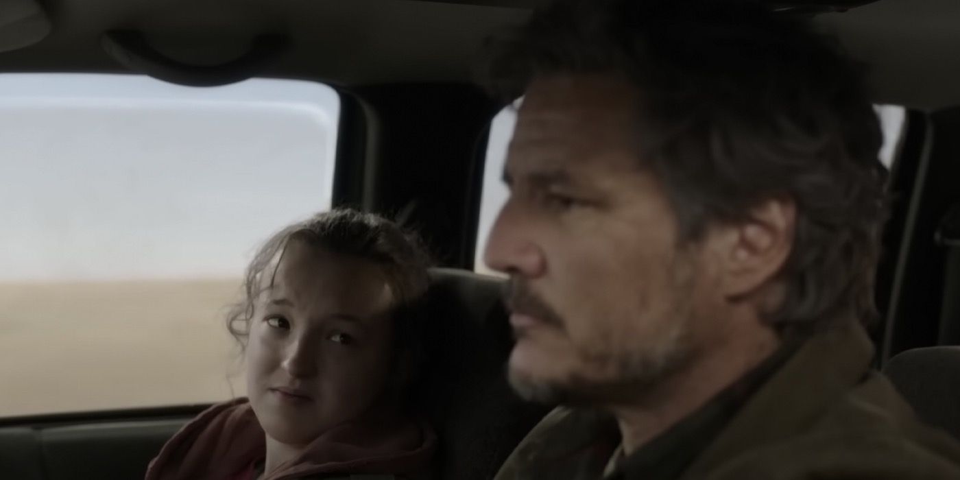 Pedro Pascal as Joel and Bella Ramsey as Ellie in The Last of Us