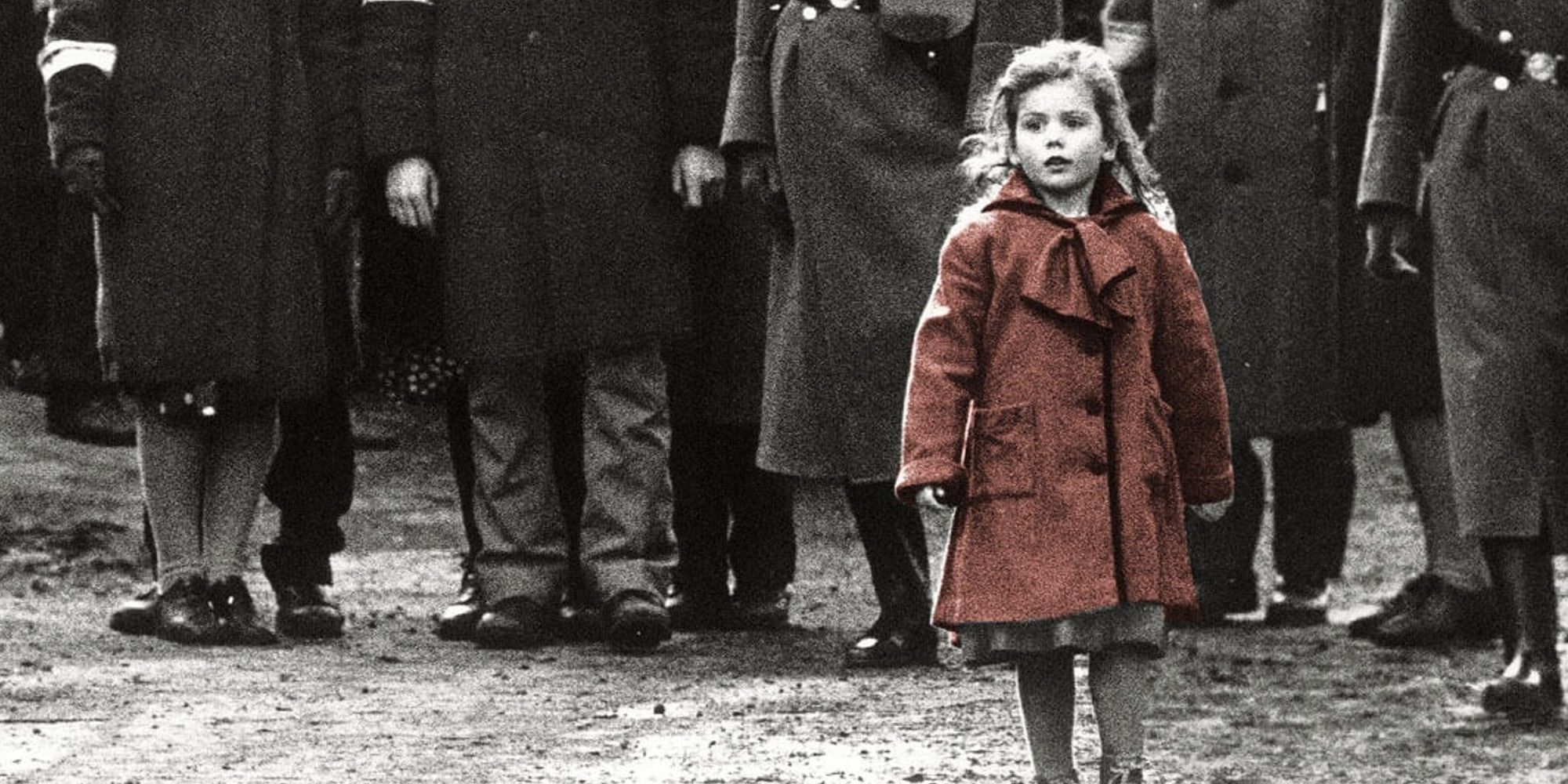 A little girl in walking alone in Schindler's List