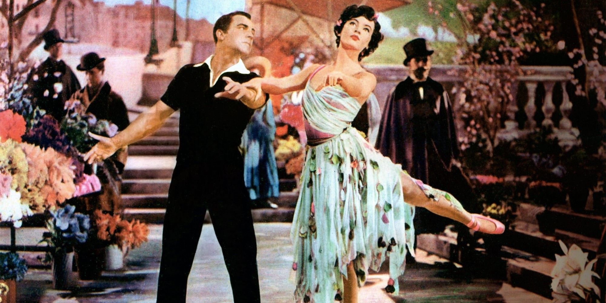 Gene Kelly and Leslie Caron as Jerry and Lise dancing in An American in Paris