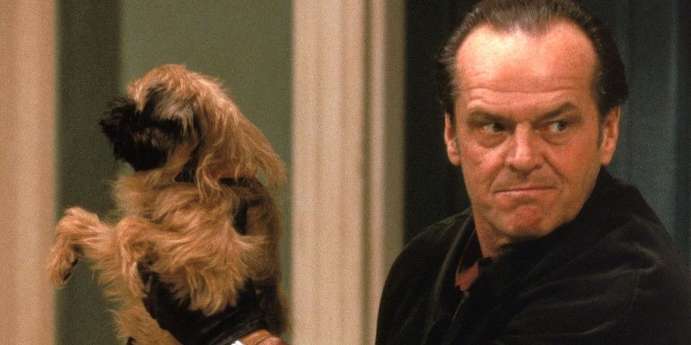 Jack Nicholson holding a dog in As Good As It Gets 