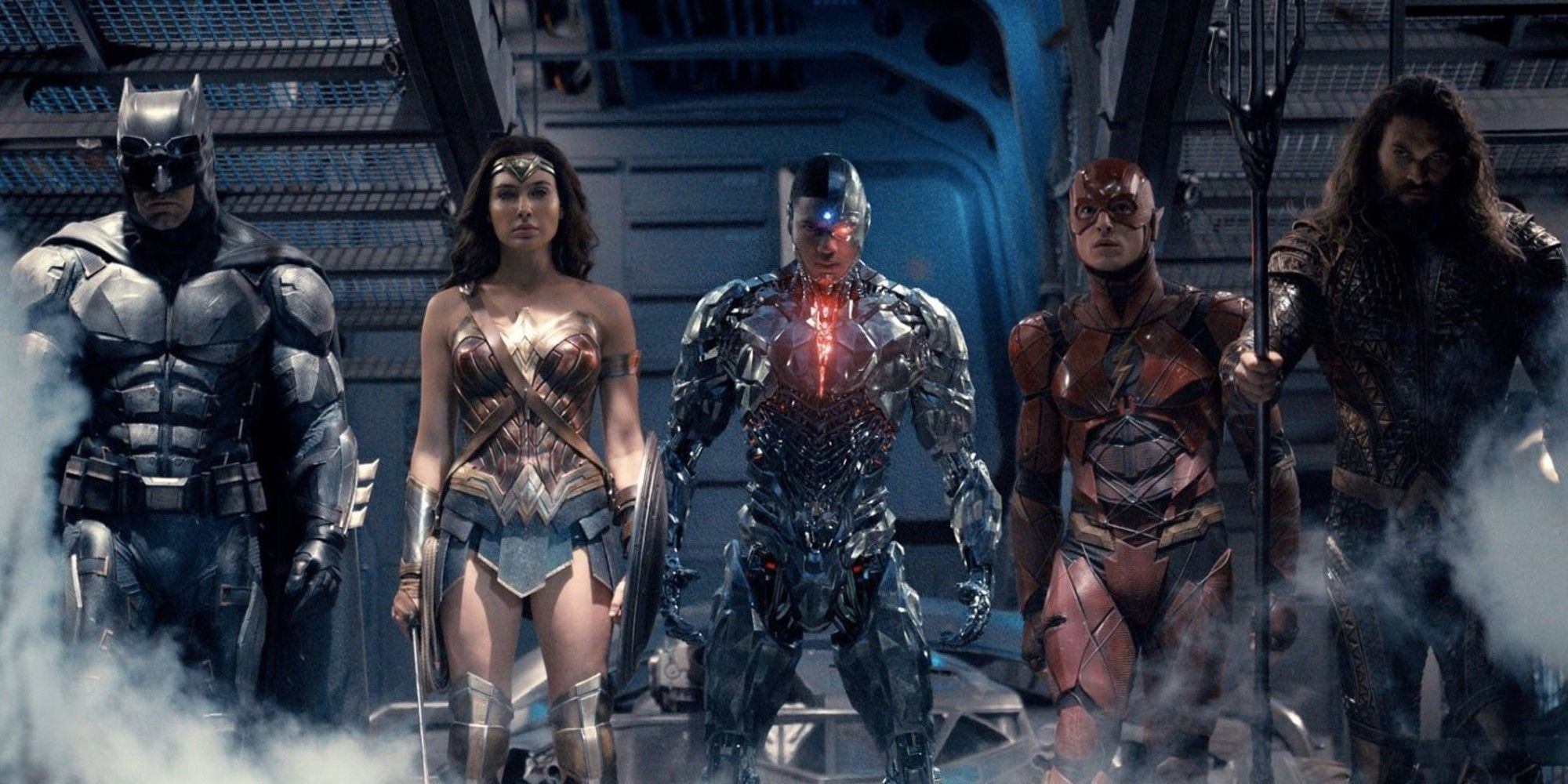 Ben Affleck, Gal Gadot, Ray Fisher, Jason Momoa, Ezra Miller in Justice League