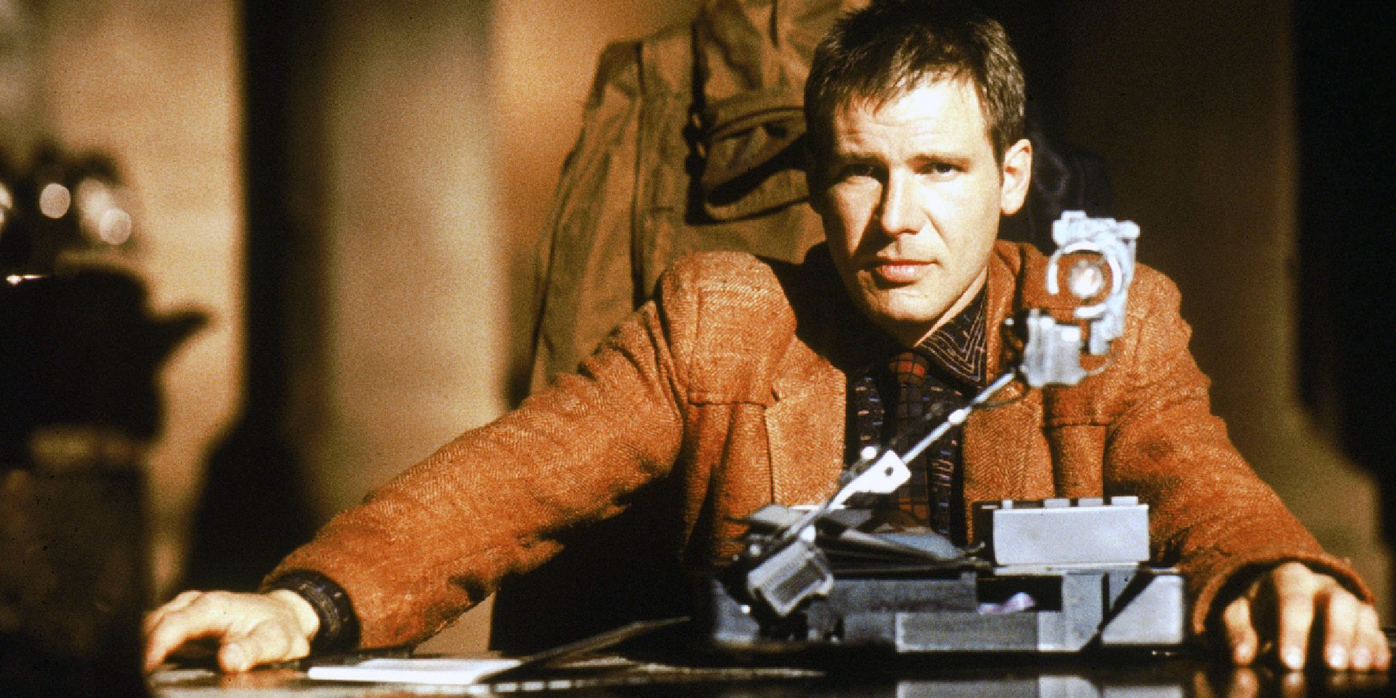 Rick Deckard in 'Blade Runner', in front of the Voight-Kampff machine