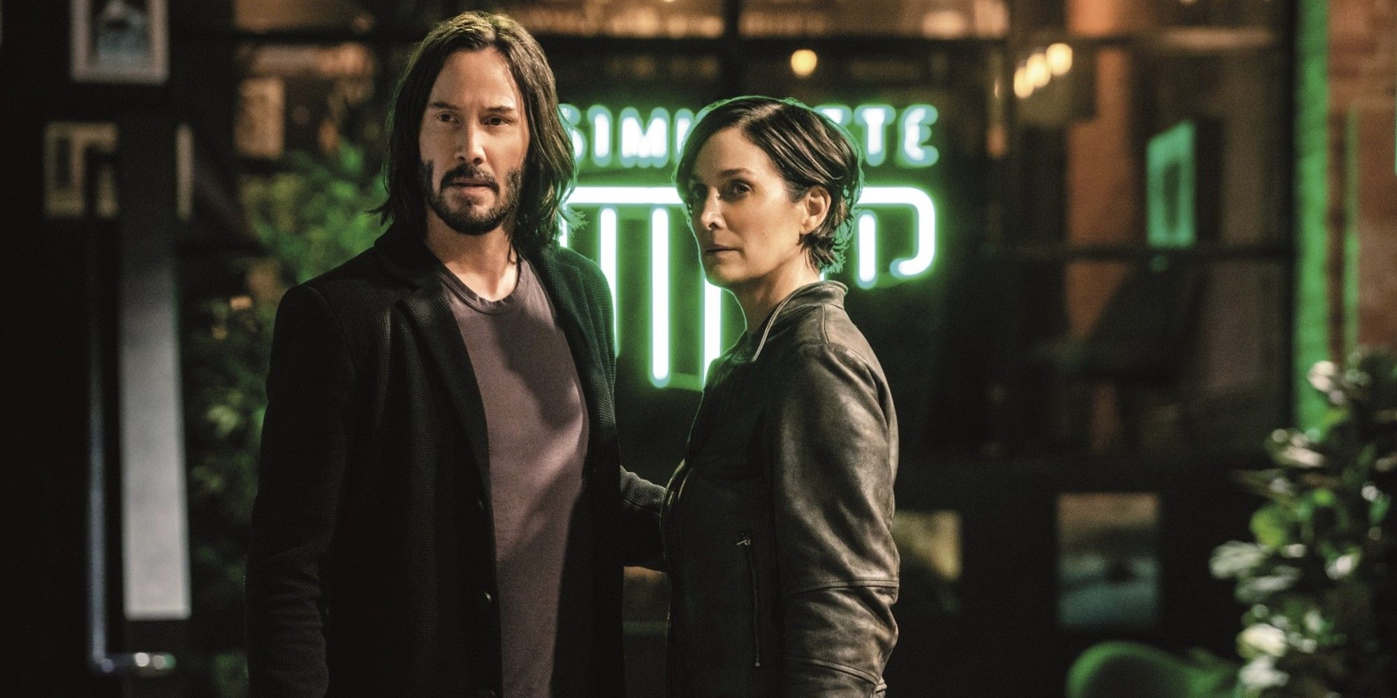 Carrie-Anne Moss and Keanu Reeves in The Matrix Resurrections