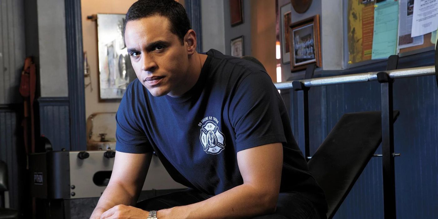 Franco Rivera sitting and looking at the camera in a promo image for the show Rescue Me