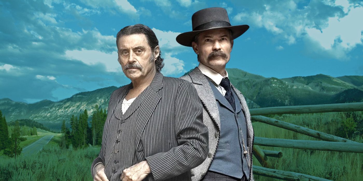 Ian McShane and Timothy Olyphant in Deadwood