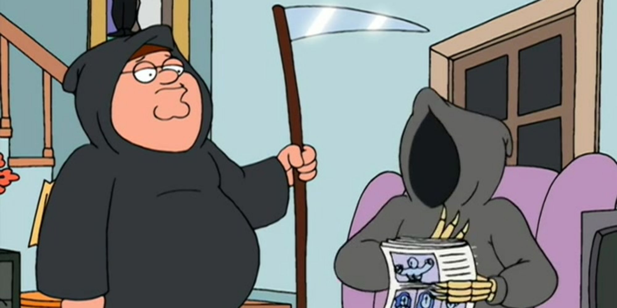 Peter and the Grim Reaper in Family Guy