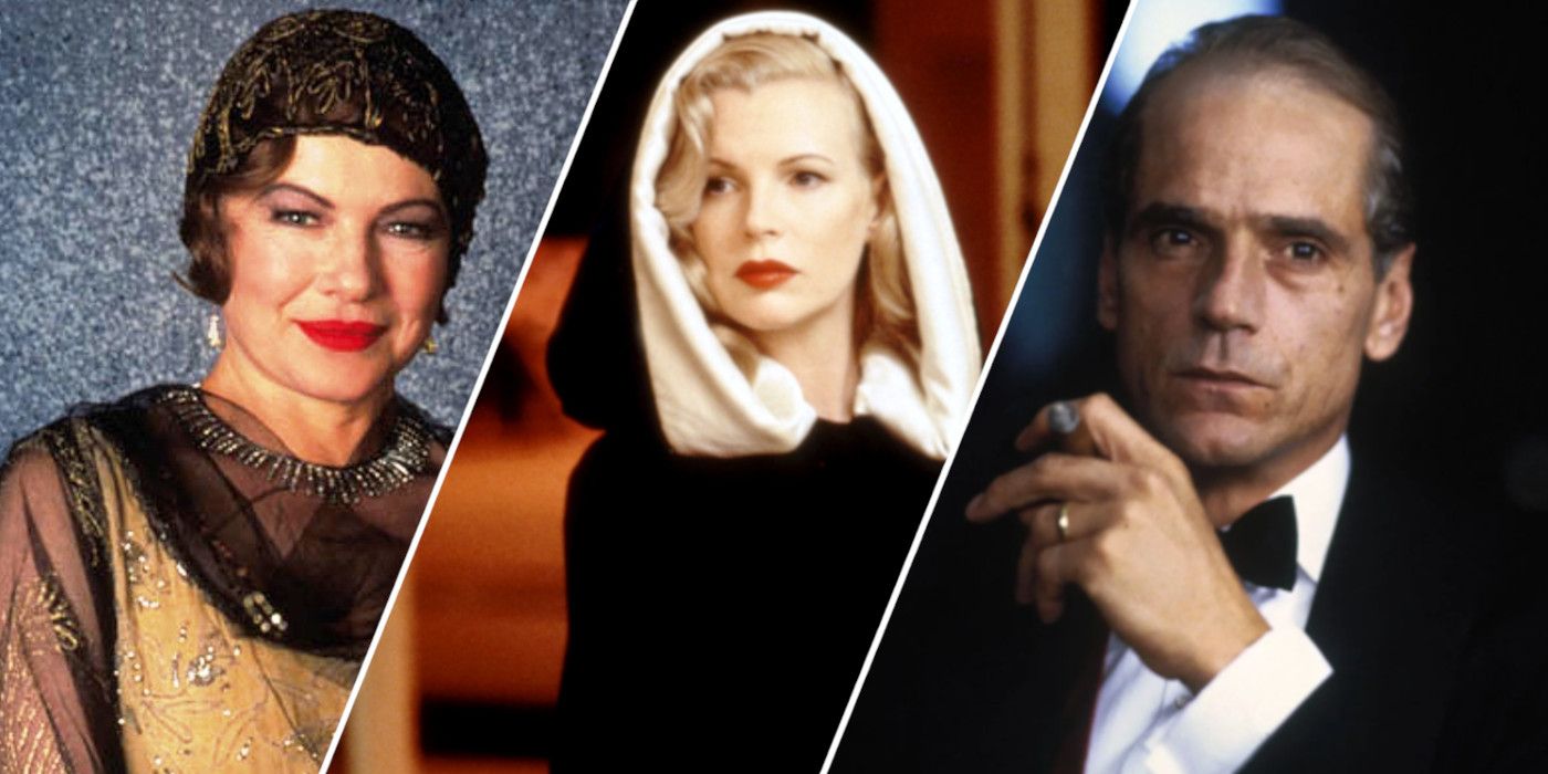 Split image showing Dianne Wiest, Kim Basinger, and Jeremy Irons