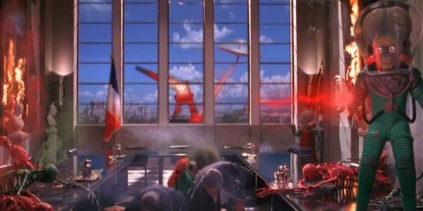 Eiffel Tower destroyed in Mars Attacks!