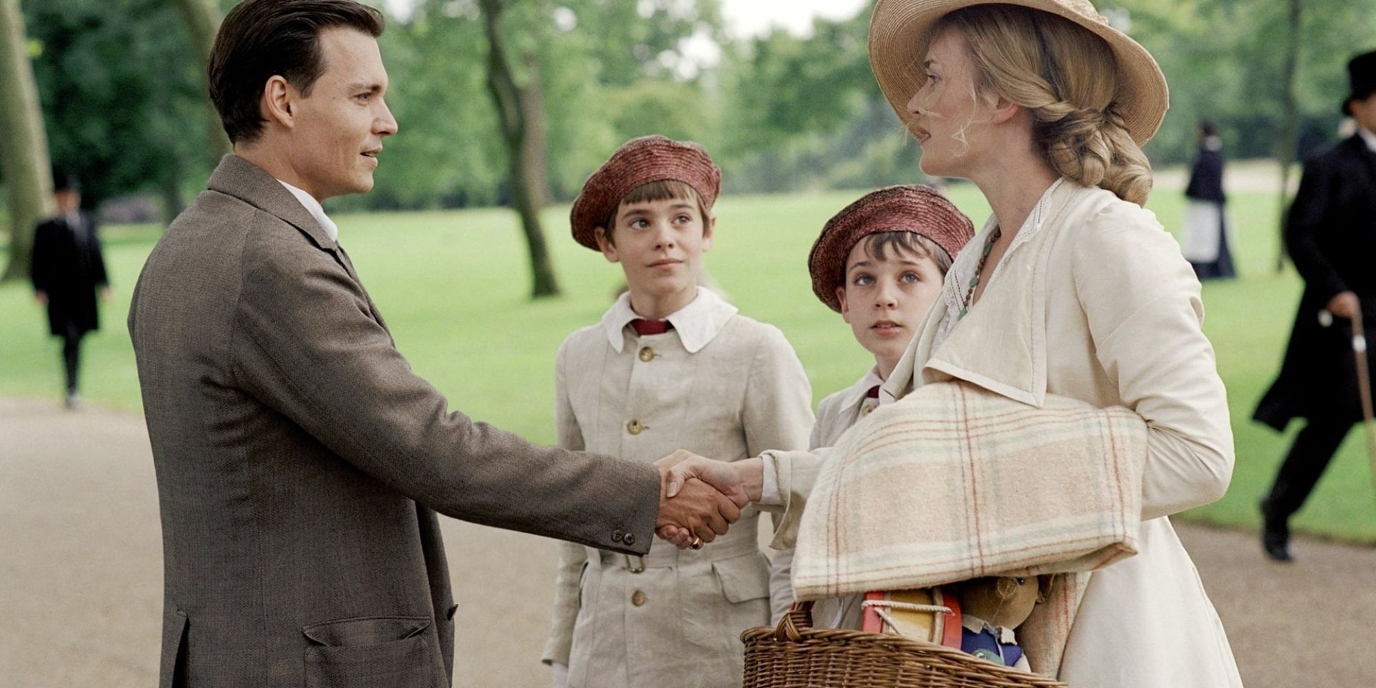 J. M. Barrie meets the Davies family in Finding Neverland