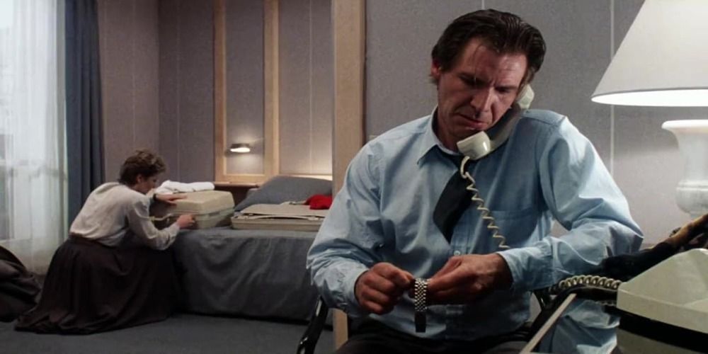 Harrison Ford as Richard Walker on the phone in the movie Frantic