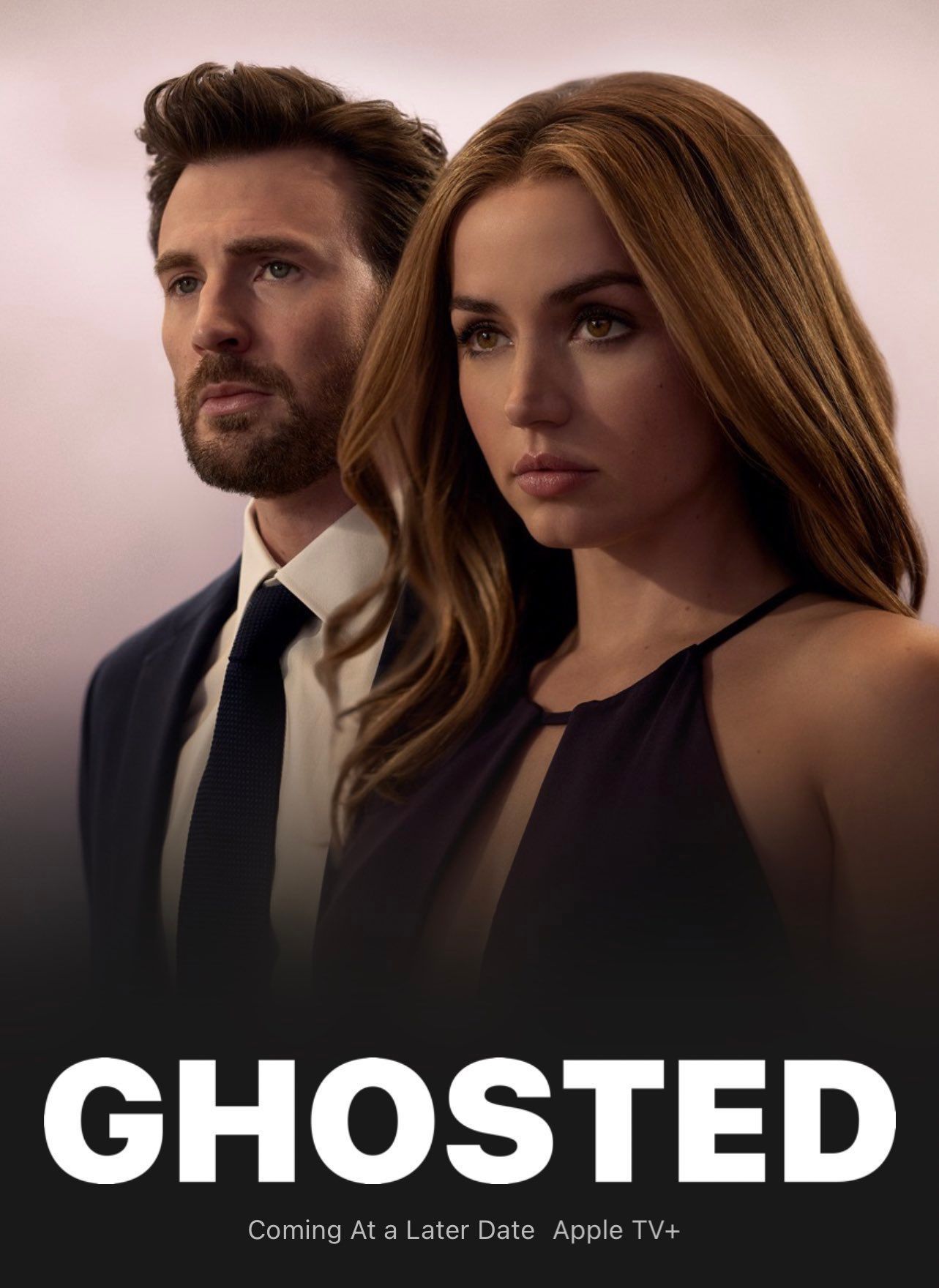 ghosted poster with chris evns and ana de armas