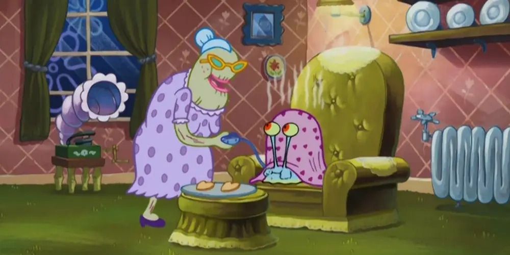 Vovó e Gary no episódio Bob Esponja Calça Quadrada 