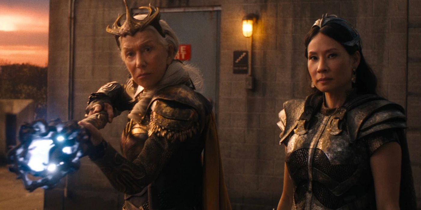 Helen Mirren and Lucy Liu in Shazam 2