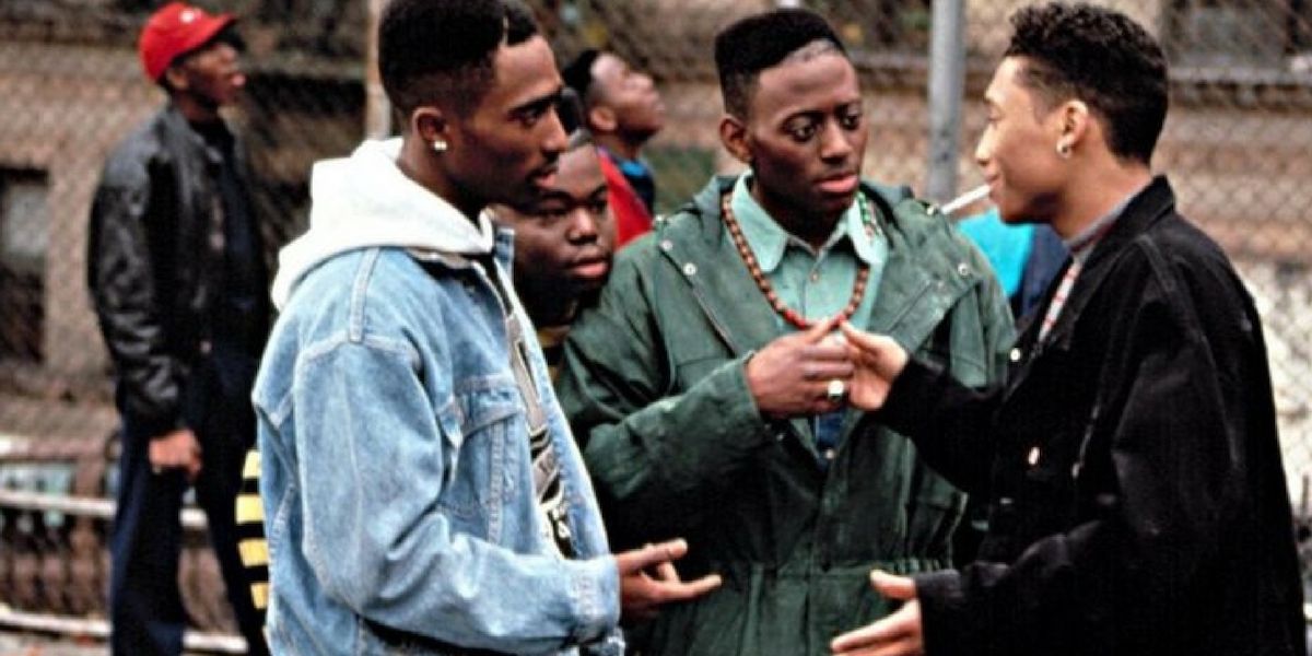 The cast of Juice on a basketball court