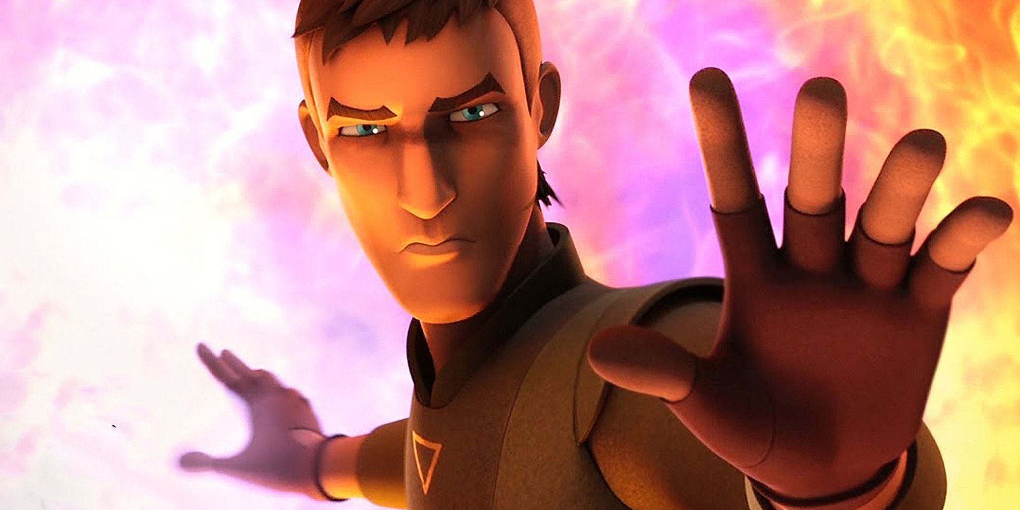 Kanan Jarrus uses the force to stop an explosion from harming the Ghost Crew in Star Wars Rebels