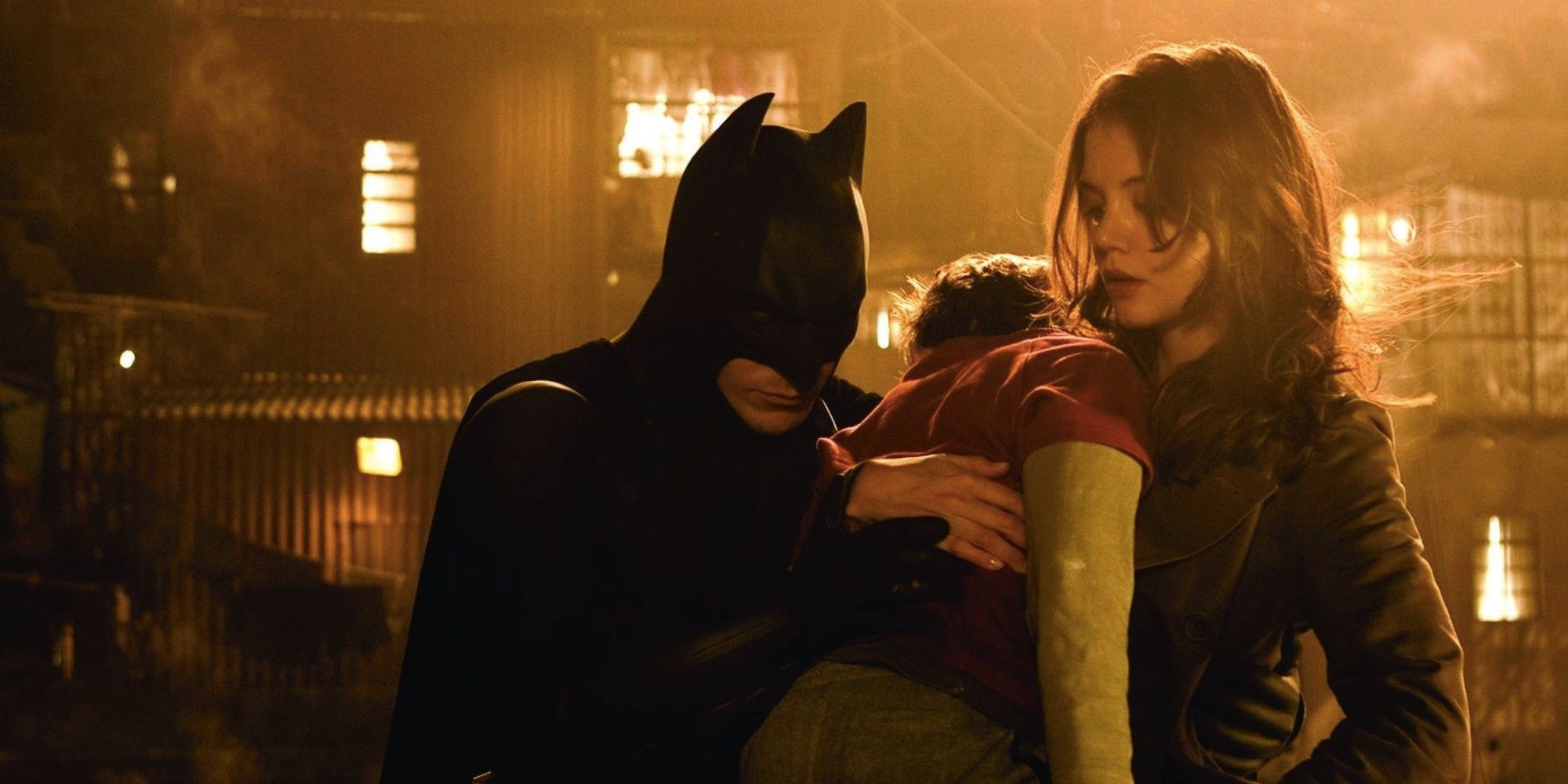 Katie Holmes and Christian Bale in 'Batman Begins'