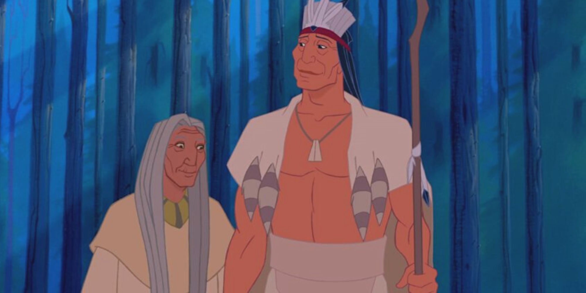 Kekata fica ao lado do Chefe Powhatan em Pocahontas