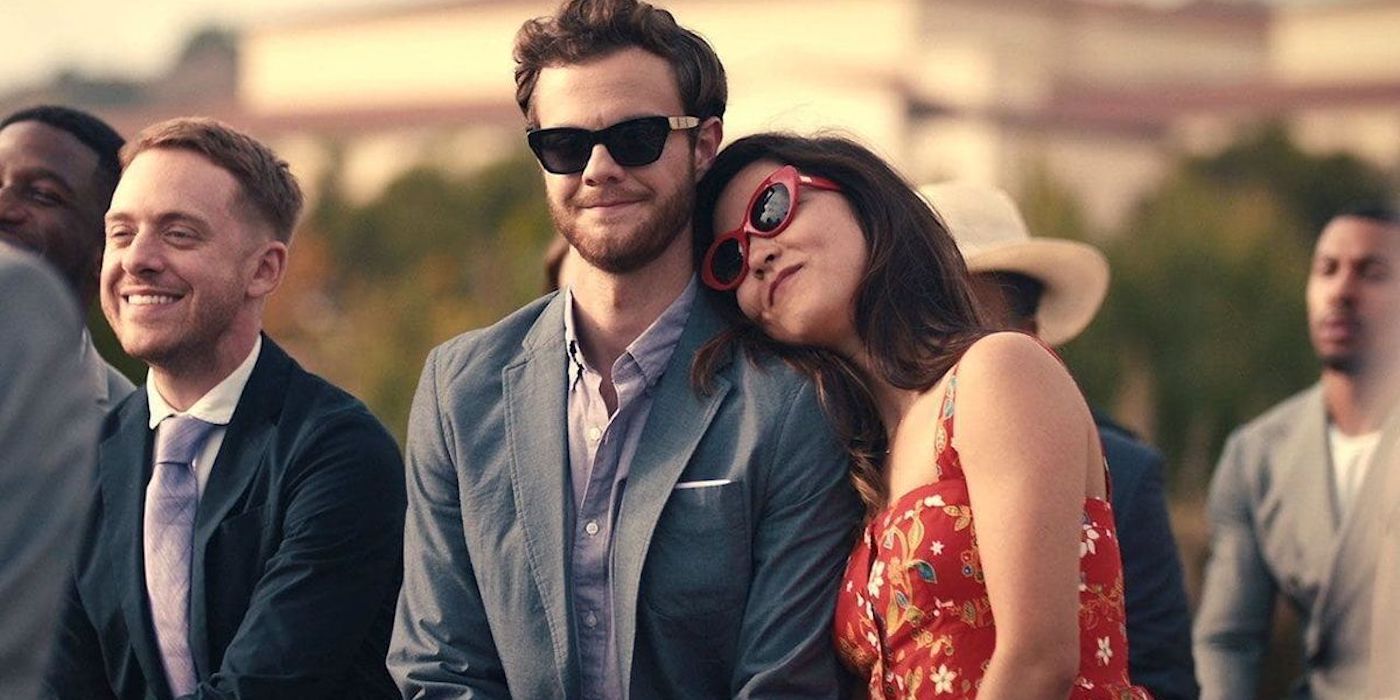 Maya Erskine and Jack Quaid in Plus One (2019)