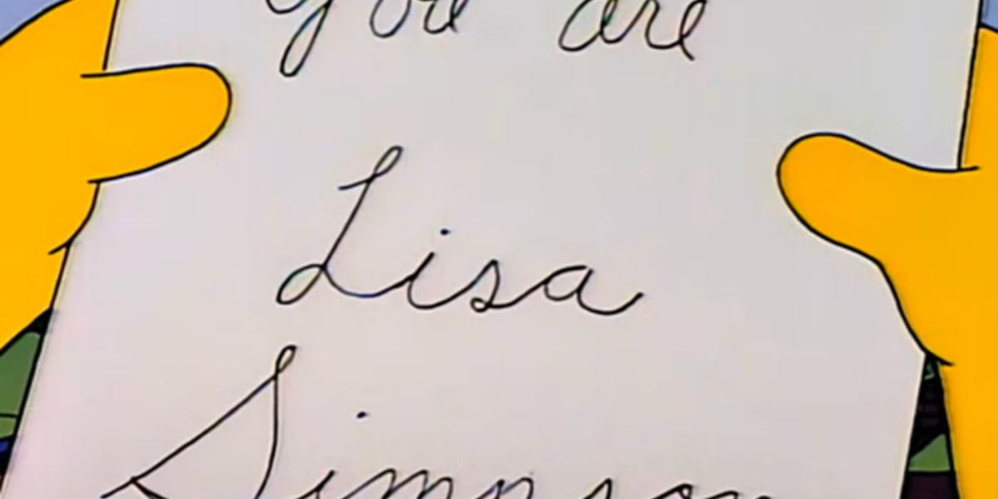 Note to Lisa in Lisa&rsquo;s Substitute from The Simpsons