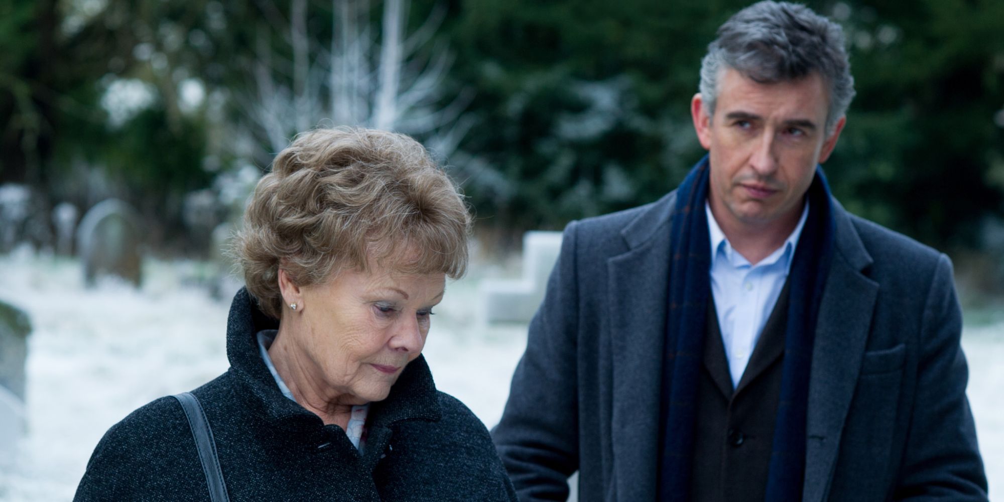 Judi Dench and Steve Coogan as Philomena Lee and Martin Sixsmeeth in Philomena (2013) (1)