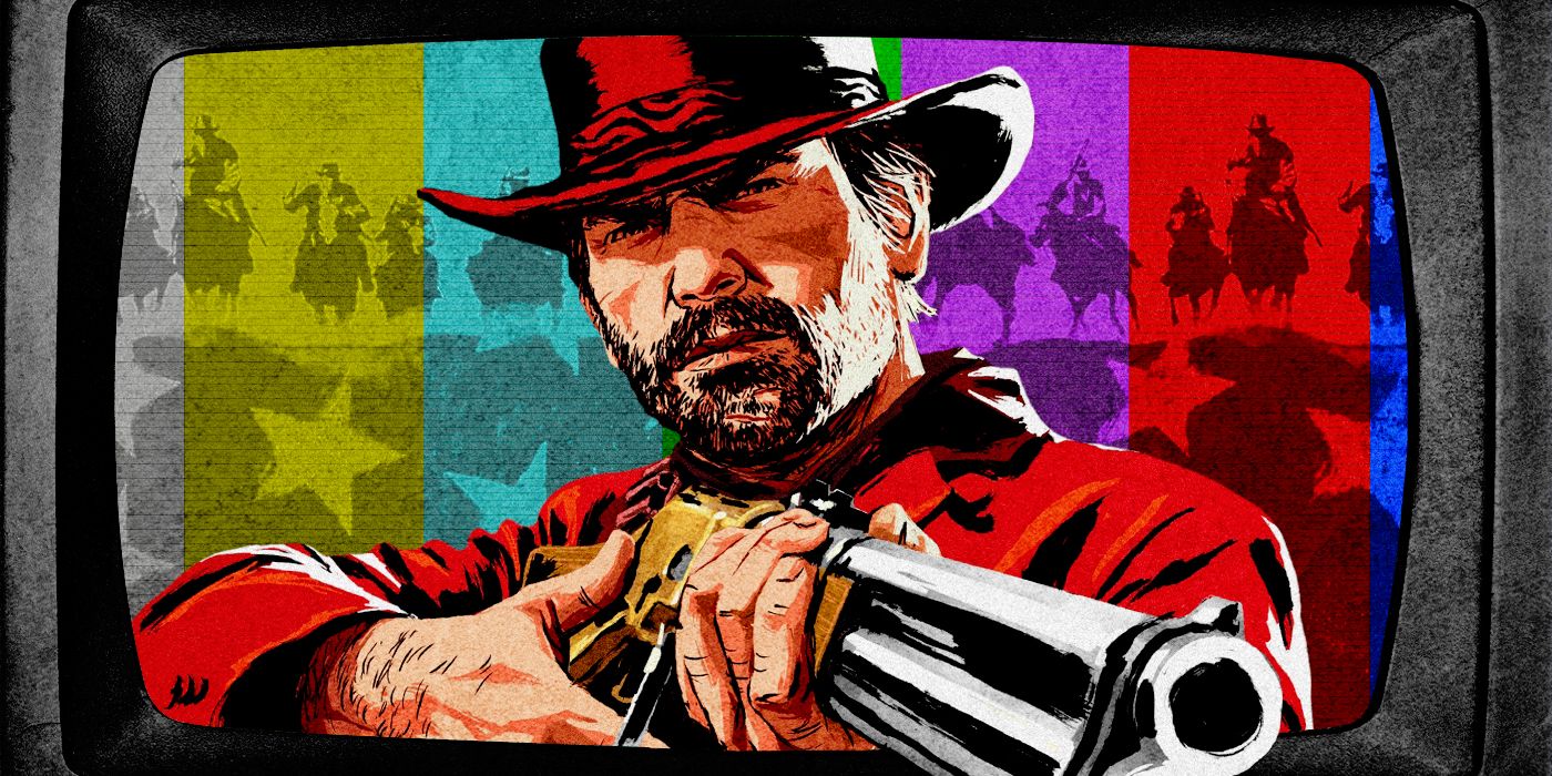 Red Dead Redemption in front of a television screen