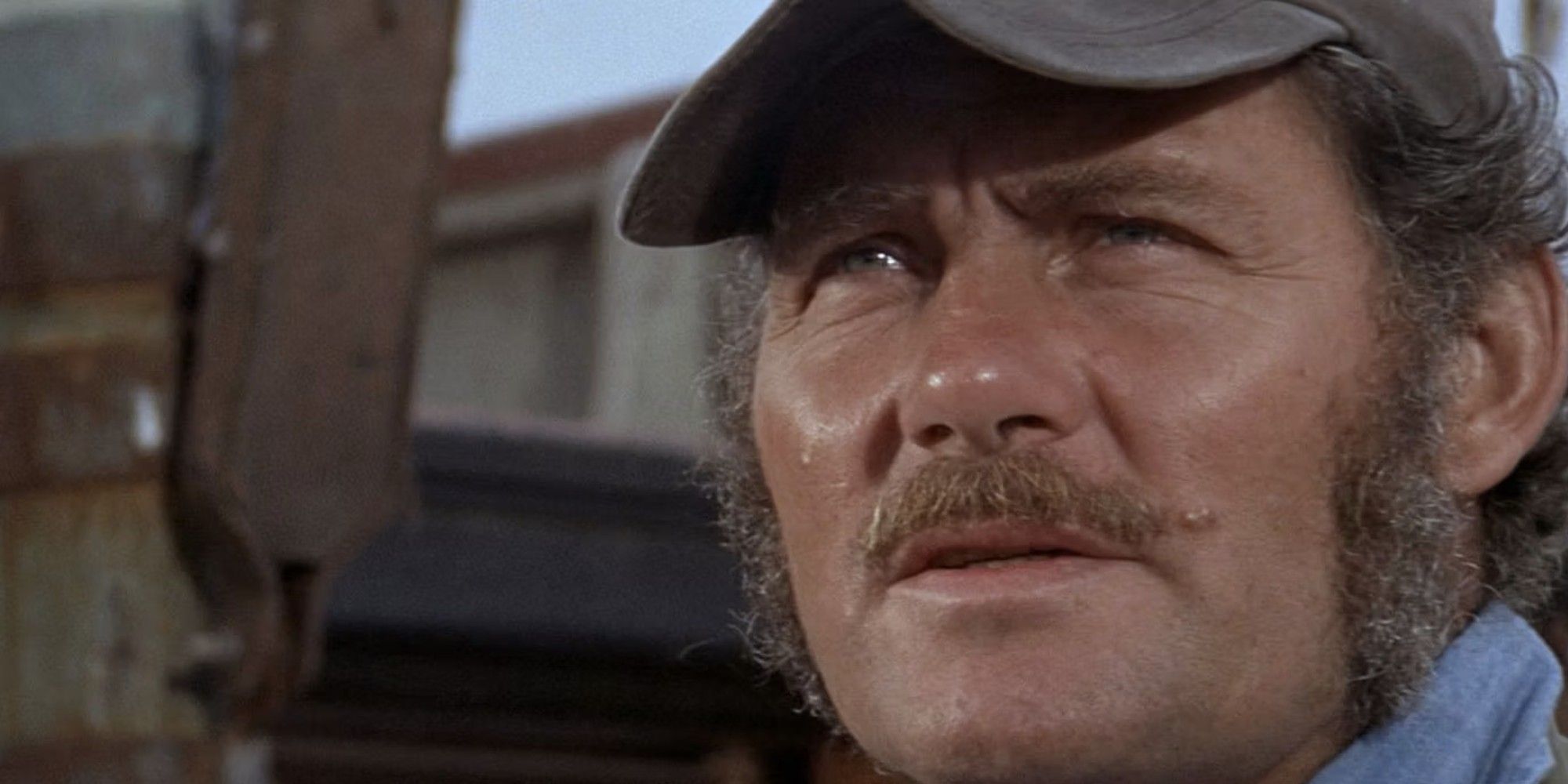 Robert Shaw dans le rôle de Quint dans 'Les Dents de la mer'.