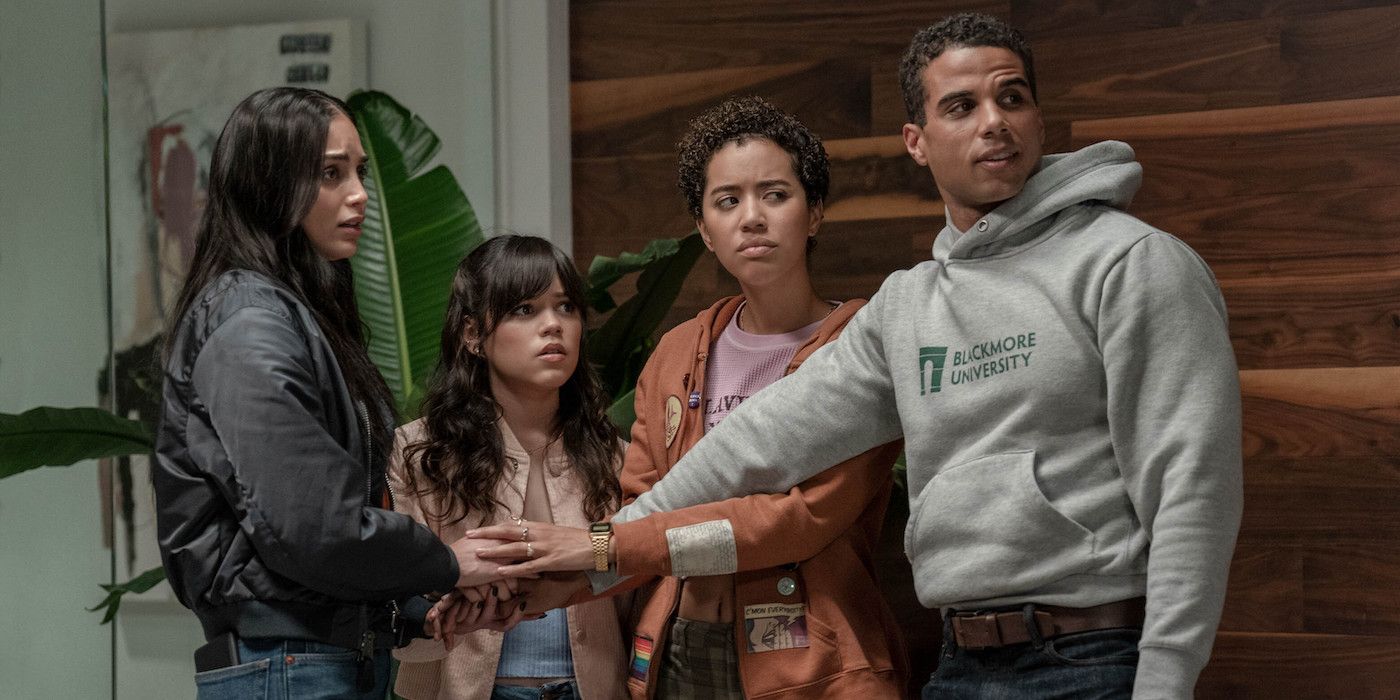 Melissa Berrera Jenna Ortega Jasmin Savoy Brown and Mason Gooding in Scream 6